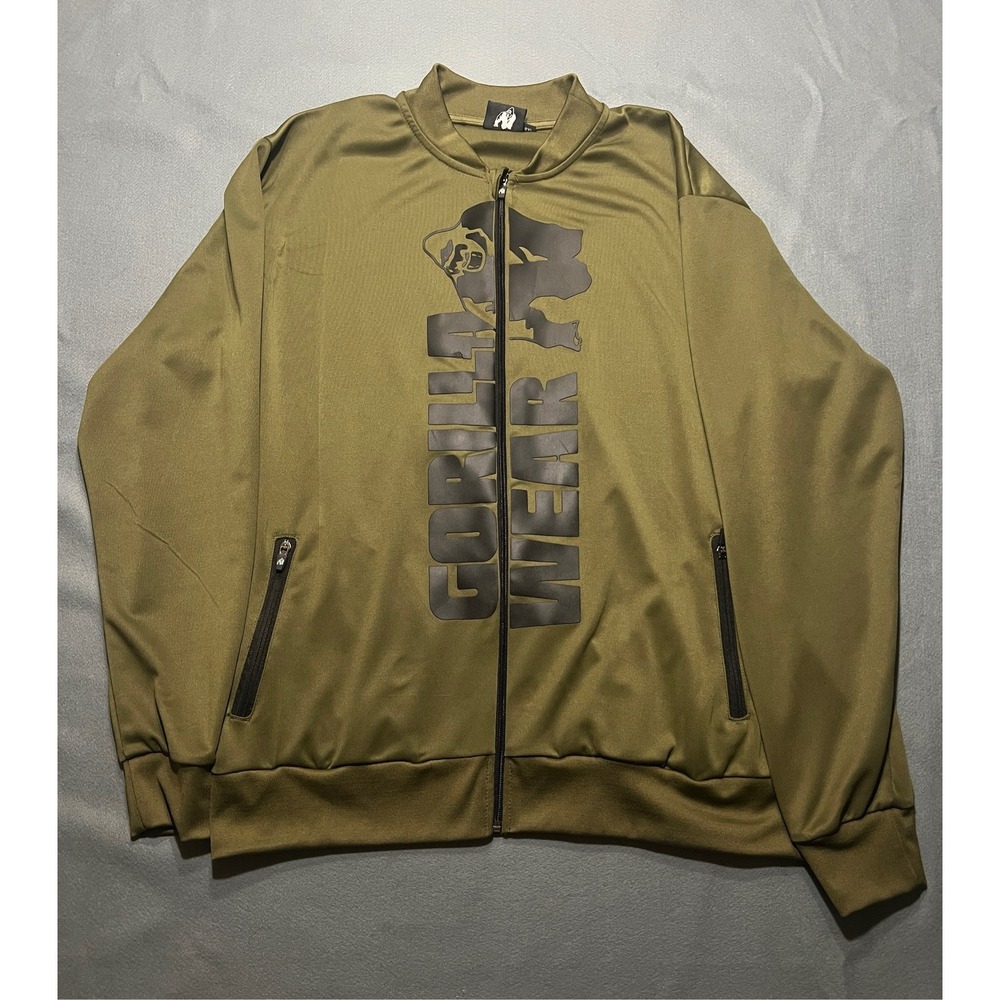 Gorilla Wear Quarter Zip Sweatshirt Mens 2XL Olive Green Pullover
